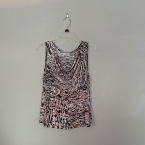 Calvin Klein Black and Pink Patterned Tank Top